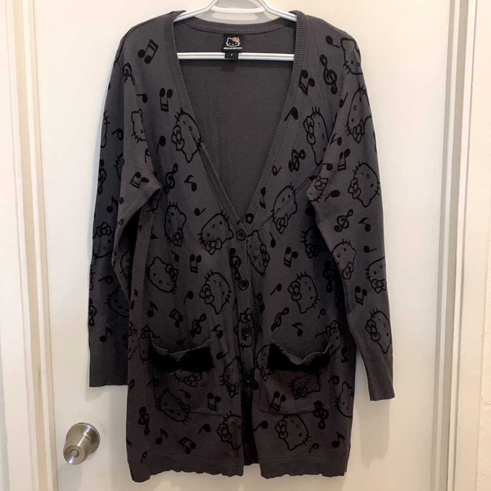 🎵 Torrid Hello Kitty Music Notes Button Up Cardigan Sweater • Sz 2X